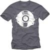 MAKAYA Gone But Not Forgotten - Maglietta Vintage Vinile Dj T-Shirt Blu Grigio S