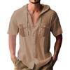CEWIFO Camicie con Collo Button-Down Classiche Uomo Eleganti Senza Pieghe da Lavoro Manica Corta Verde Cotone Maglietta Confortevole T-Shirt Basic Slim