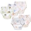Rainjia Mutandine Allenamento Bambini 5 Pezzi - Intimo Morbido in Cotone Traspirante per Bambini 3 Mesi-3 Anni, Lavabile e Riutilizzabile con Stampa Animali (Taglie 90/100/110cm)