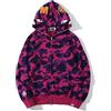Yumenam Uomo Felpa con Cappuccio Stampa Testa di Squalo Cerniera Giacca con Cappuccio Cardigan Manica Lunga Hip Hop Tops Sweatshirt Camouflage Cappotto con Cappuccio
