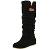 Generisch Donna Eleganti Stivali Camoscio Imbottiti Con Tacco Corto - Stivaletti Nero Mezza Stivali - Moda Punta Rotonda Alla Caviglia Stivali Per Le Donne - All'aperto Comodi Mezzi Stivali Scarpe Piatte