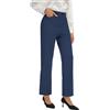 Desol Pantaloni da donna, eleganti, lunghi, a vita alta, dritti, con tasche, gamba larga, lounge palazzo