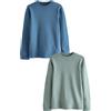 NEXT Ragazzo Confezione da 2 maglie termiche a maniche lunghe | Bambino, Con comoda pesantezza 0, 5 tog, camicie o maglioni, Realizzati in comodo misto cotone a coste