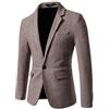 HUIANGLIYG Blazer Casual da Uomo in Tweed Semplice, vestibilità Slim, con Revers A Lancia, Un Bottone, Giacca Sportiva Vintage Pied De Poule, Giacche per Lavoro, Affari, Matrimonio