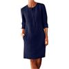 Generic Abito Estivo Donna Casual Abito in Lino Estivi Eleganti Vestito Casua Vestito Estivo Spiaggia Vestiti Donna Estivi Corti Senza Maniche Comodo Casual Abiti Sole