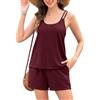 Sopesil Pigiama Donna Estivo Canotta Pigiama Due Pezzi Senza Maniche Completo Leggero Donna Pigiami Moda e Comodo Taille S-XXL