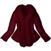 TDEOK Giacca da donna in finta pelliccia bianca, a maniche lunghe, elegante, elegante, in pelliccia sintetica, per le mezze stagioni, da sposa, in pelliccia sintetica, Zz-rosso, S