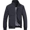 MISSMAO Uomo Giacca Primavera Bomber Jacket Baseball Estiva con Colletto Rialzato Leggero Giacca per Il Tempo Libero con Tasche con Zip Nero XXS