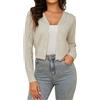 Irevial Cardigan Corto da Donna Leggera Giacca in Maglia Elegante Golfino Donna con Bottoni Casual Maglieria Cappotto Cavo a Maniche Lunghe per Primavera Estiva Autunno