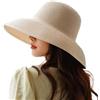 WUODHTW Cappello da donna Floppy a tesa larga estate spiaggia cappello di paglia UPF cappello da sole in paglia cappello da pescatore cappello freddo, Beige, Taglia unica
