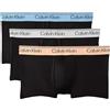 Calvin Klein Uomo Pantaloncino Boxer Low Rise Confezione da 3 con Fascia con Logo, Nero (Black Bodies W/Gulf Blue/Light CAS), XS