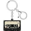 WEVENI Portachiavi in acrilico retrò anni 80-90 a forma di musicassetta per donne e ragazze adolescenti, accessori per feste a tema vintage e charm, 47mm x 37 mm