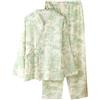 PRINCESS BRIDE Set di pigiama traspirante in cotone a doppio strato a maniche lunghe, vestiti da casa larghi per donne, Verde, L