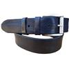 ESPERANTO Cintura Uomo in vero Cuoio di Toro 4 cm Made in Italy, Taglie Forti Extalunghe da 135 cm a 170 cm (Nero, Tg 64- LUNG TOTALE 150 CM-GIROVITA 135 CM)