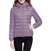 Generico Piumino Donna Giubbotto Caldo Comodo Trapuntato Cappotto Con Cappuccio Leggero Invernale Donna Taglie Forti (2-Purple, L)