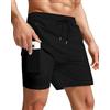 Hoqque Costume Uomo Mare Pantaloncini Estivi Pantaloni Corti Nero L Costumi da Bagno Shorts con Tasche Sportivi Piscina Estivo Surf Accessori Beach Corto Pantaloncino Short Spiaggia Asciugatura Rapida