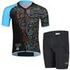 Million Trade Set di Maglia Ciclismo per Bambino (Maglia Bici a manica corta + Pantaloncini con Imbottitura)