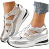 Sobzia Sandalo Donna Estivo,Sandali Chiusi Davanti Donna Estive Ortopedici Comodi Sandalo Trekking Sportivi Leggeri Sandalo con Zeppa Antiscivolo Scarpe con Strappo Scarpa Passeggio Argento 39