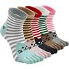 ZAKASA Calzini Con Dita Separate Donna: Cotone Calze con Cinque Dita Donna Calzino Corti 5 Dita Calzetti con le Dita dei Piedi 5 Paia
