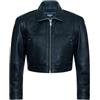 Infinity Leather Giacca da Motociclista Classica Corta Nera da Donna