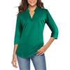 CEASIKERY - Camicetta da Donna con Maniche a 3/4, Scollo a V, Casual