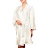 Dolamen Donna Vestizione del kimono abito, raso di seta corto abito accappatoio damigella d'onore da notte Pajamas Sleepwear Busto 132 centimetri, 51.97 pollici bianca