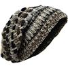 Gheri Lavorato a Maglia di Lana Foderato in Pile Multicolore Beanie Cappelli D