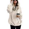 Xmiral Felpa con Cappuccio Cappotto Capispalla Cappotto Donna Inverno Caldo Lana Tasche con Cerniera Cotone (XL,4Beige)