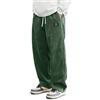 Duohropke - Pantaloni in corduroy da uomo, stretch, jogging, con vita elastica, per il tempo libero, baggy, da escursionismo, per autunno e inverno, Harem, con gamba dritta, leggeri, pantaloni da