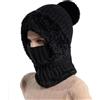 Generisch Passamontagna da donna, 3 in 1, balaclava, maschera e sciarpa, foderata in pile e antivento, maschera da sci invernale, berretto lavorato a maglia, scaldacollo per attività all'aperto, ciclismo e uso