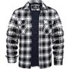 KEFITEVD Giacca da Boscaiolo Uomo Cotone a Scacchi Camicia da Boscaiolo con Tasca sul Petto Inverno Maniche Lunghe Camicia Giacche Uomo Caldo Camicia di Flanella Morbido Addensato