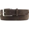 BELTINGER Cintura in pelle scamosciata italiana, larghezza 30 mm, uomo, in pelle scamosciata, cintura per abito, cintura per pantaloni, fibbia d'argento | marrone scuro 105cm