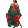 YouKD Pirnt floreale lungo caftano maxi abito da donna taglie forti bikini spiaggia copricostume, B Colore 32, Etichettalia unica
