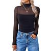 Avidlove Body Sexy da Donna, Elegante Top in Rete, Manica Lunga, Abiti da Rave, Body, Dolcevita, Top in Pizzo, Party, Camicie, Top per Uscire
