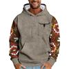 Generic Felpa con cappuccio da uomo Western Cowboy Country Hoodie da uomo Niututeng Patchwork Felpa Vintage Etnica Pullover a maniche lunghe Felpe Casual Cuciture Felpe retrò Colletto Stand Cappotti, Caff, M