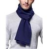 WANYING Sciarpa Uomo Giovane Autunno Inverno 6% Lana Morbido Business 180 × 30 cm Tinta Unita blu scuro