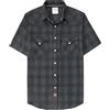 Dubinik®Camicia Uomo Manica Corta Fibra di bambù Casual Quadretti Comoda Bottoni Automatici Cowboy Western Vintage Camicia Nero Grigio M