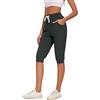 Ietaoo Pantaloni Tuta Donna 3/4 100% Cotone Pinocchietto Capri Estivi Leggeri Comodi Traspiranti Elastico con Tasche Fitness