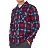 LABEL APPAREL Camicia da uomo in pile a quadri, morbida e calda, con bottoni e tasche sul petto, giacca invernale casual a maniche lunghe, in flanella, spessa fodera in sherpa (M-3XL), Blu/rosso., XXL
