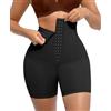 FeelinGirl Modellante da Donna Pantaloncini Modellanti con Gancio per Il Controllo della Pancia Pantaloni a Tre Punti Nero 3XL