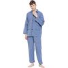 GLOBAL Pigiama Uomo Abbottonata 100% Cotone Lungo Set Pigiami Bottoni Classici Due Pezzi Lingerie Maniche Lunghe Pantaloni Coulisse Pigiami da Notte Traspirante da Uomo Pjs Set S-XXL