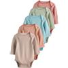 NEXT Bambini Confezione da 5 body per neonati a maniche lunghe Blu/Marrone 2 Anni-3 Anni