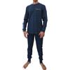 Vanuè Pigiama Uomo Invernale in 100% Cotone Caldo Interlock. Taglie Oversize (IT, Testo, XXL, Regular, Regular, 655 Blu)