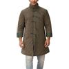 Generisch Cappotto lungo da uomo in stile storico - Giacca imbottita con colletto alto e chiusure a bavaglio | Cappotto Gambeson di ispirazione medievale
