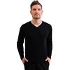 CASH-MERE.CH Pullover | Sweater | Maglione con Scollo a V da Uomo 100% Cachemire (Nero, XXL)