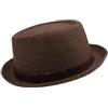 SOENS Uomo Donna Paglia Pork Pie Cappelli Trilby Cappelli Fedora Cappellini Estivi Paglietta Spiaggia Viaggi all'aperto Taglia US 7 1/4 UK L(Coffee)