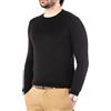Cashmere Zone - Maglione Uomo Girocollo in Puro Cotone Egiziano Artigianalità Italiana e Confort a Manica Lunga (XXL, Nero)