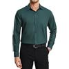 HISDERN Camicia da Uomo a Maniche Lunghe Camicia da Lavoro in Fibra di bambù Camicia Elegante Causale Non Stirata vestibilità Regolare con Tasca S-4XL
