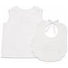 LaVelahome Kit Buona Fortuna Neonato Made in Italy 2 Pezzi, Camicina della Fortuna e Bavaglino 100% Cotone Percalle, Ricamo Elegante, Idea Regalo Corredino Nascita Se Camicino e Bavetta (Bianco)