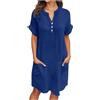 LKRSEEF Vestito Donna Estivo Abiti Estivi Abitino Curvy Prendisole Boho Larghi Chemisier Lino Vestitino Primaverile Estate Abito Vestitini Corto Tubino Cotone Vestiti
